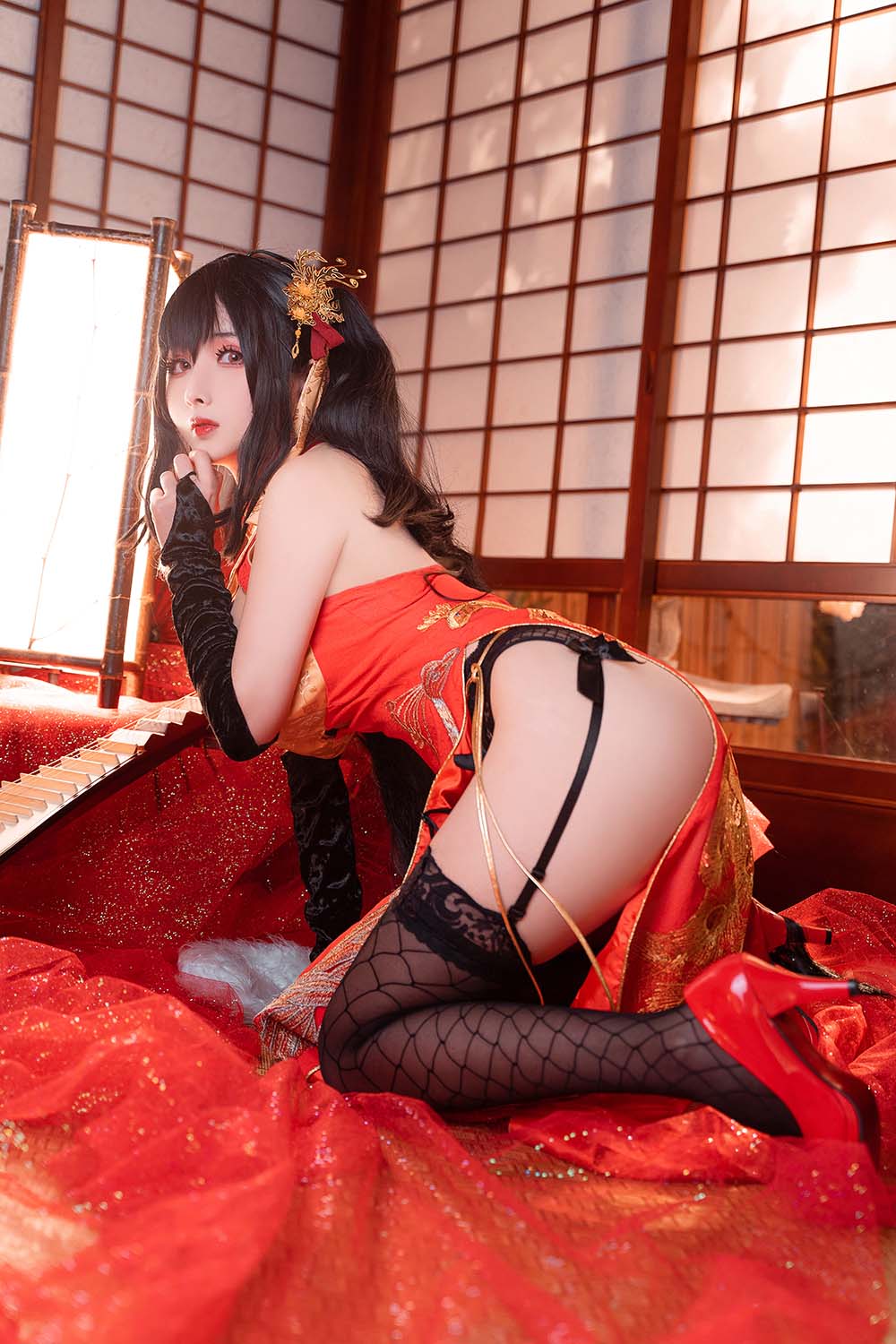 rioko凉凉子 – 大凤旗袍 Cosplay-第2张