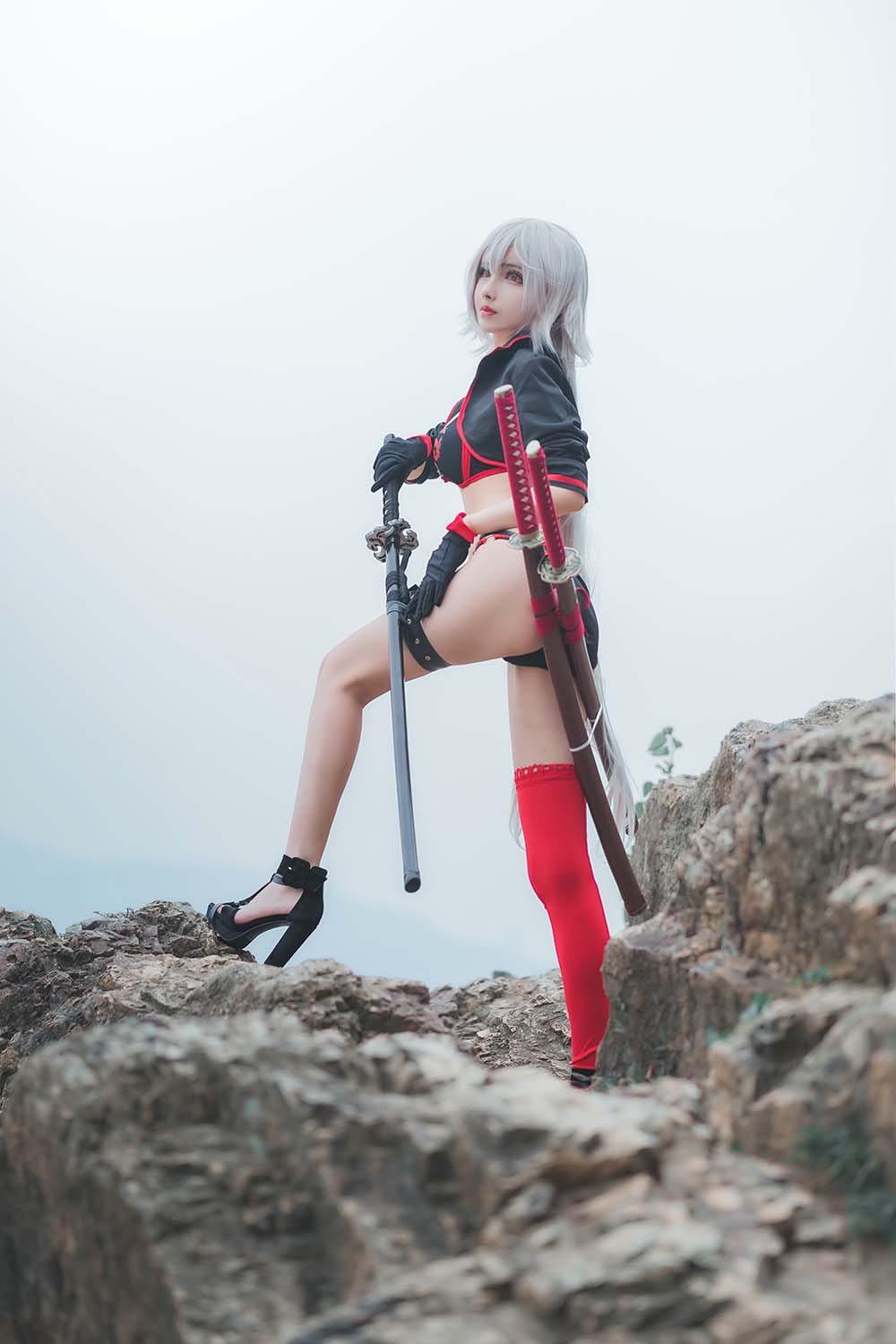 rioko凉凉子 – 泳装黑贞 Cosplay-第2张