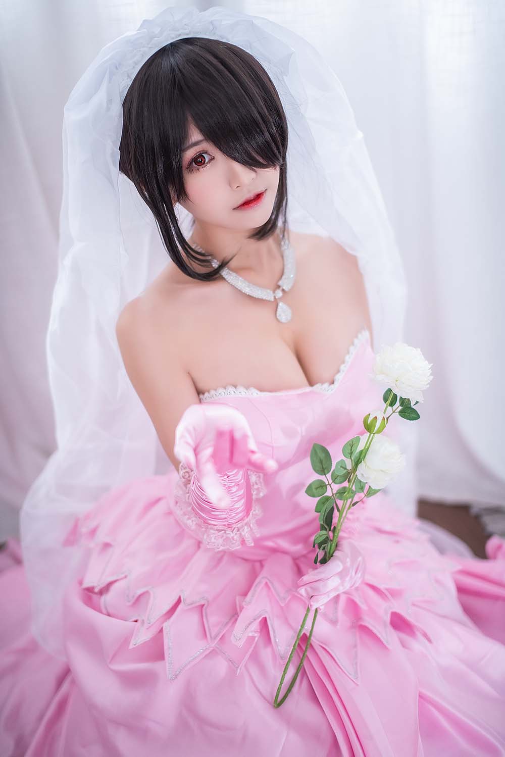 鳗鱼霏儿 – 狂三之婚纱 Cosplay-第1张
