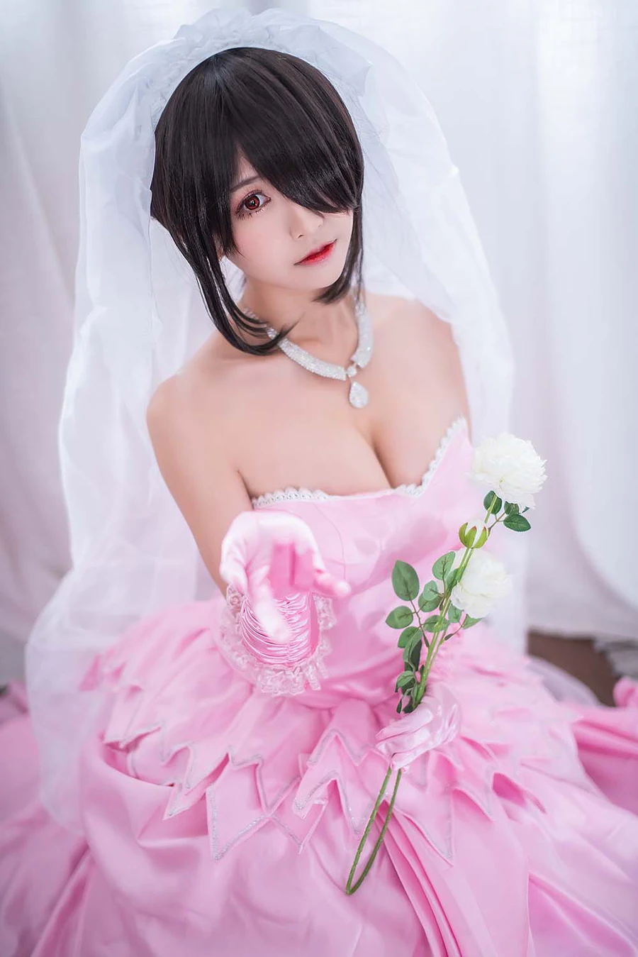 鳗鱼霏儿 – 狂三之婚纱 Cosplay-第1张