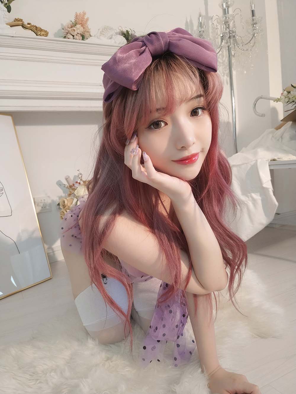 雯妹 – 紫色蝴蝶 Cosplay-第2张