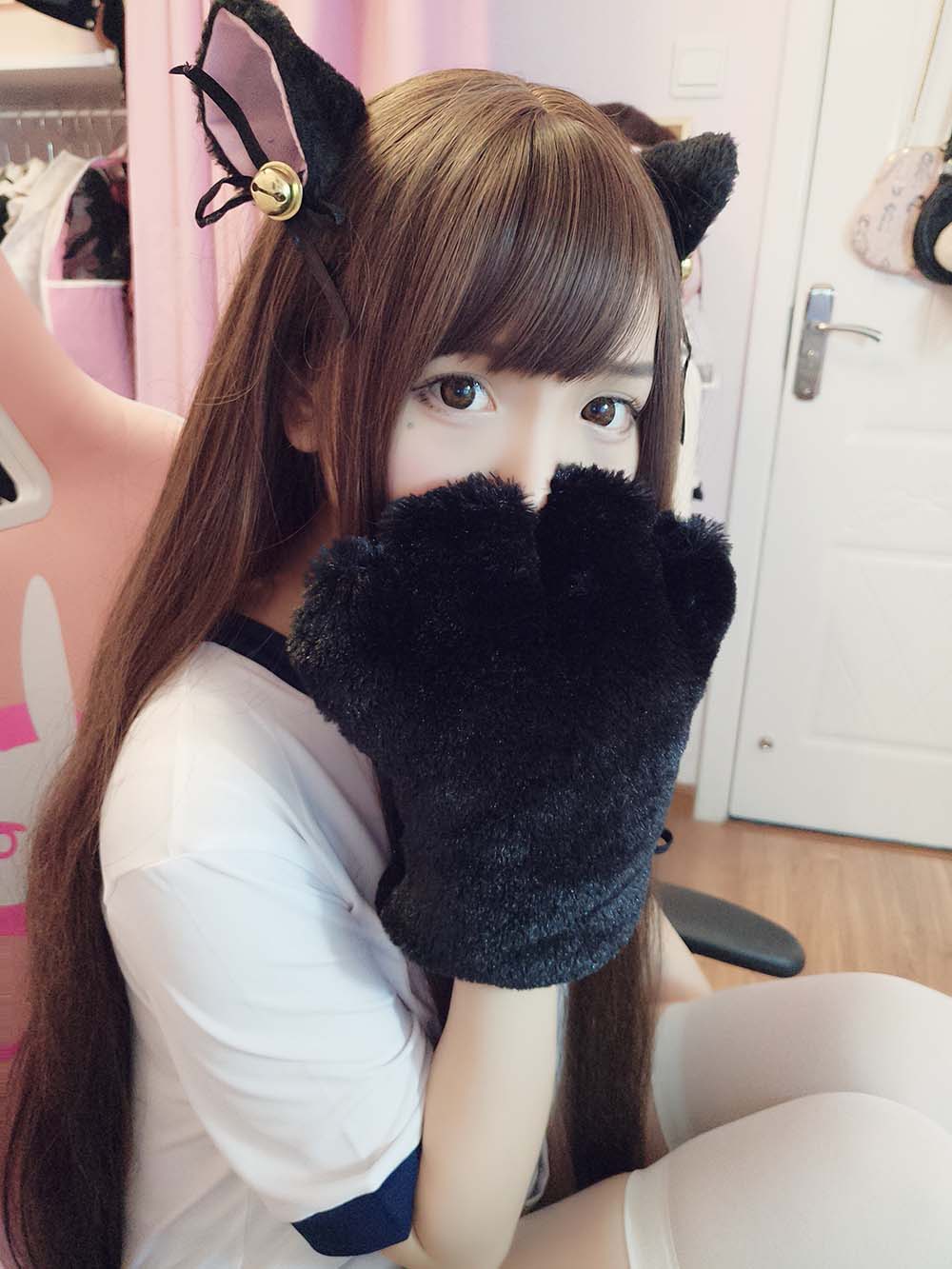古川kagura – 猫耳体操+女仆 Cosplay-第1张