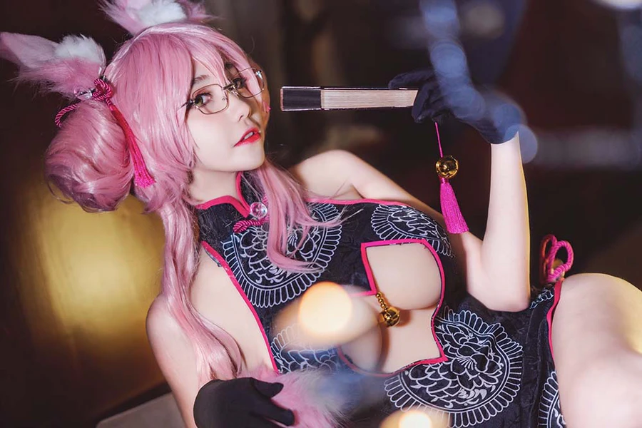 南桃Momoko – 玉藻前旗袍 Cosplay-第2张