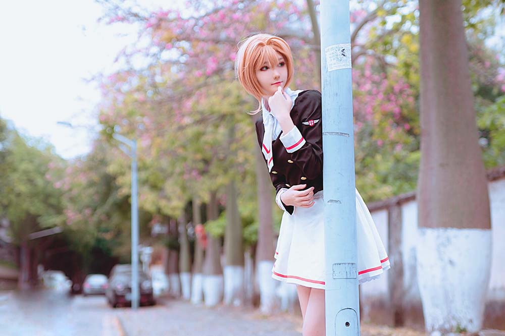 南桃Momoko – 木之本樱制服 Cosplay-第2张