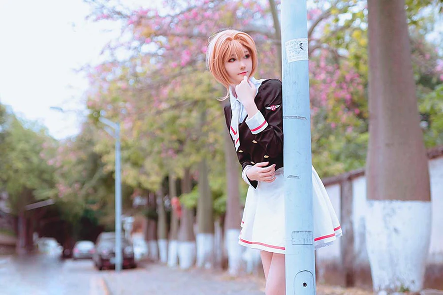 南桃Momoko – 木之本樱制服 Cosplay-第2张