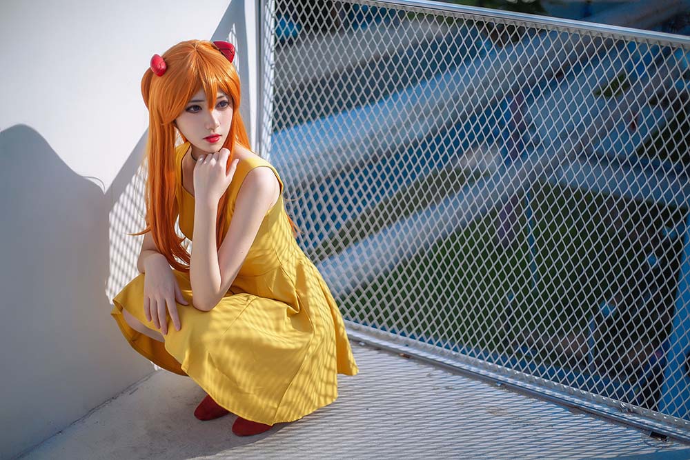 南桃Momoko – 明日香黄裙 Cosplay-第2张