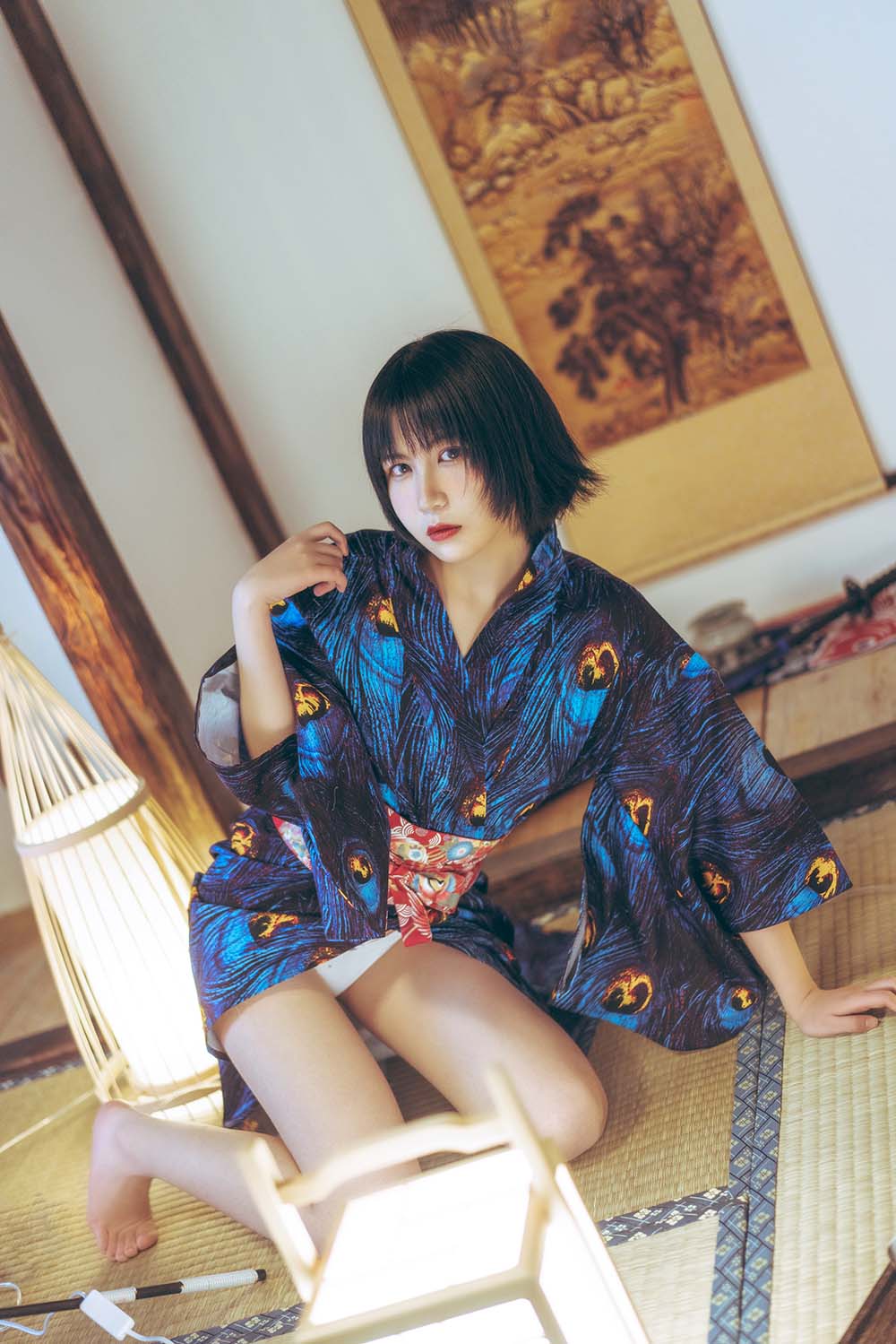 逐月su – 孔雀和服 Cosplay-第2张