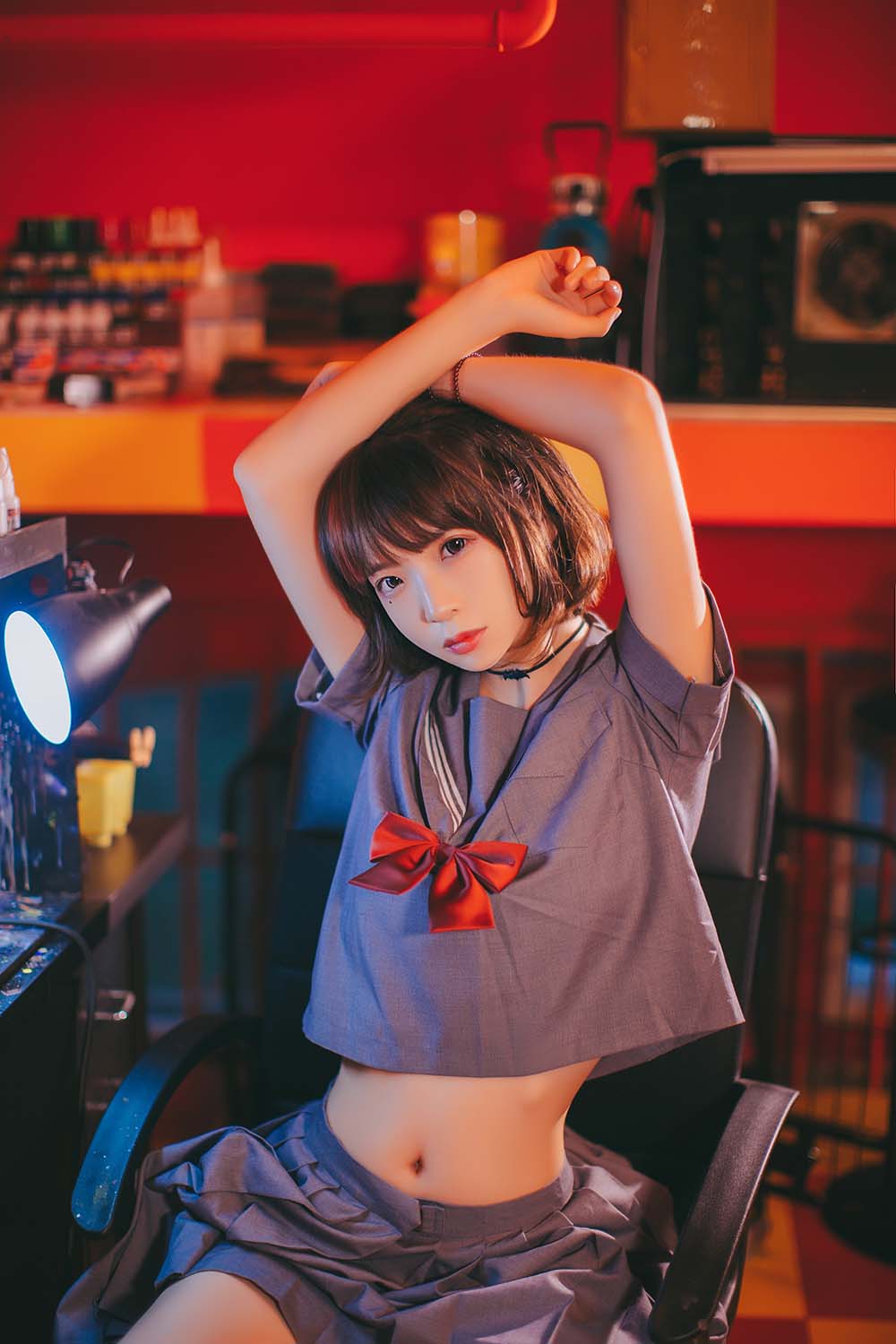 疯猫ss – 暗黑JK Cosplay-第1张