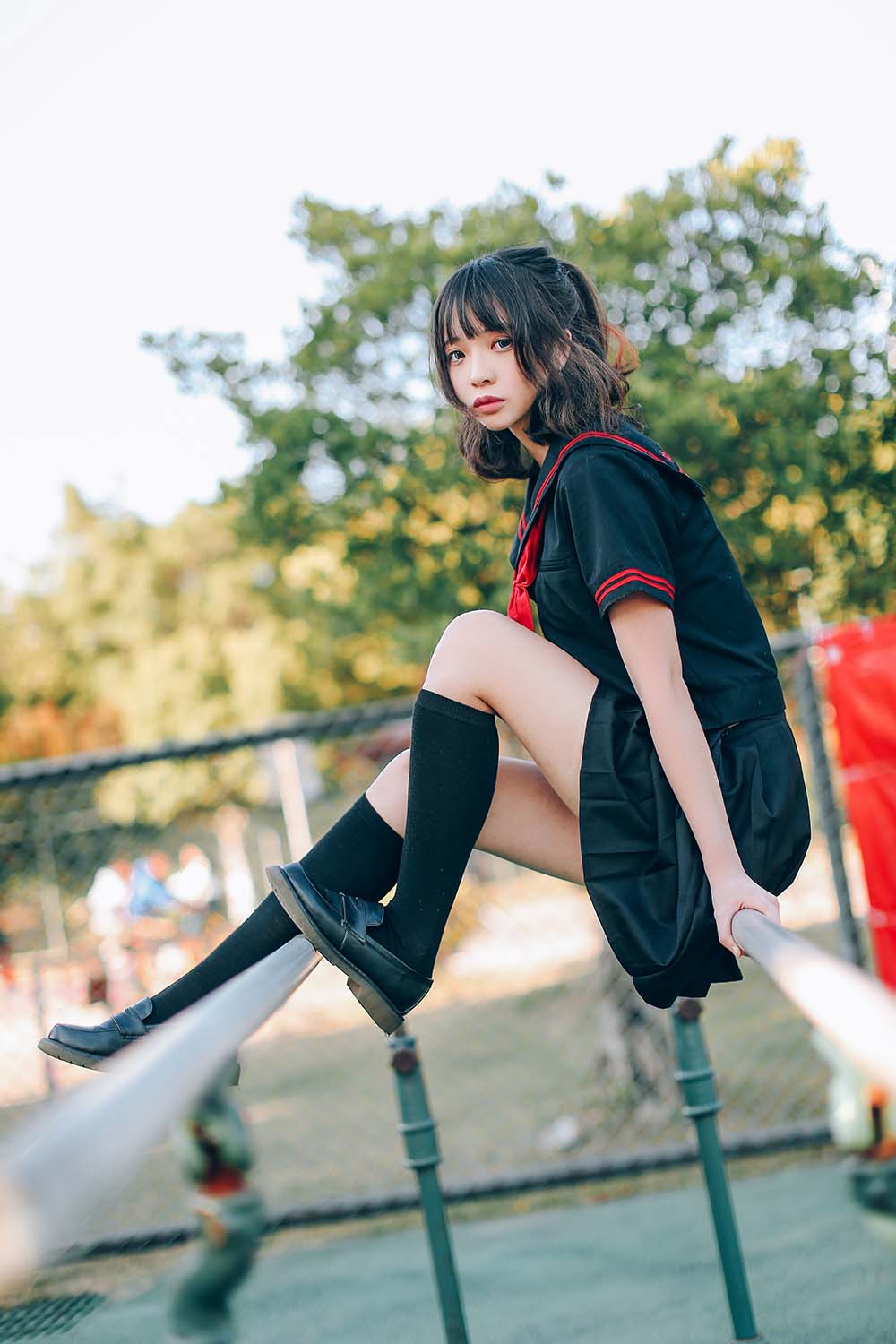 疯猫ss – 室外JK Cosplay-第1张