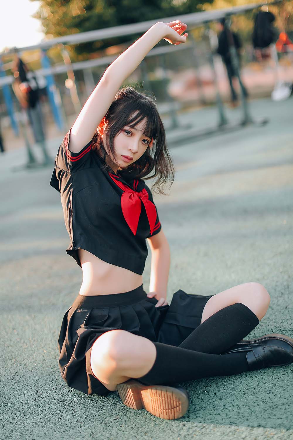 疯猫ss – 室外JK Cosplay-第2张