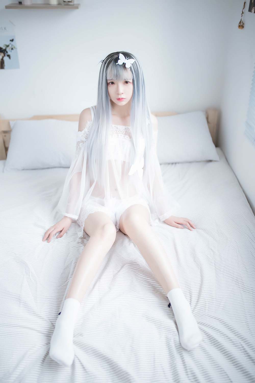 疯猫ss – 透明白纱 Cosplay-第1张