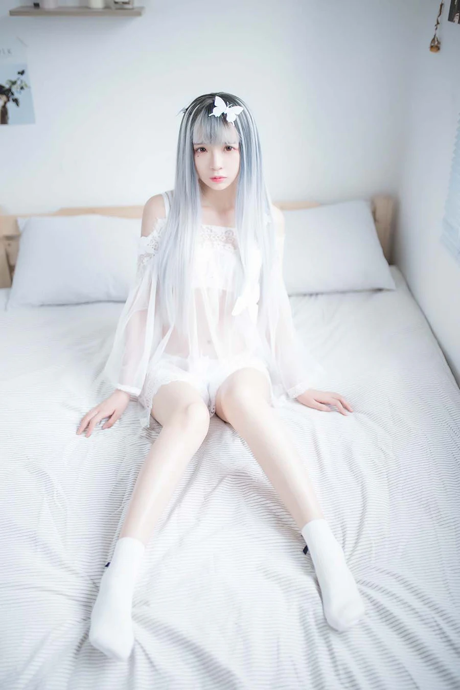 疯猫ss – 透明白纱 Cosplay-第1张