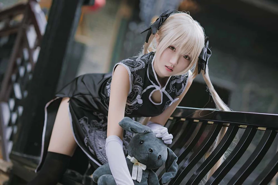 瓜希酱 – 穹妹 黑旗袍 Cosplay-第1张