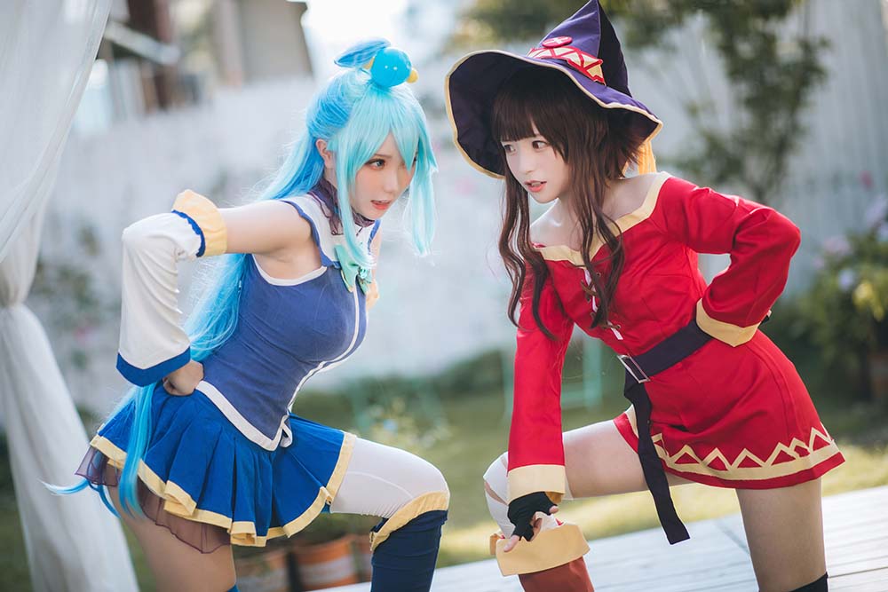 瓜希酱 – 阿库娅单人+与惠惠双人 Cosplay-第1张