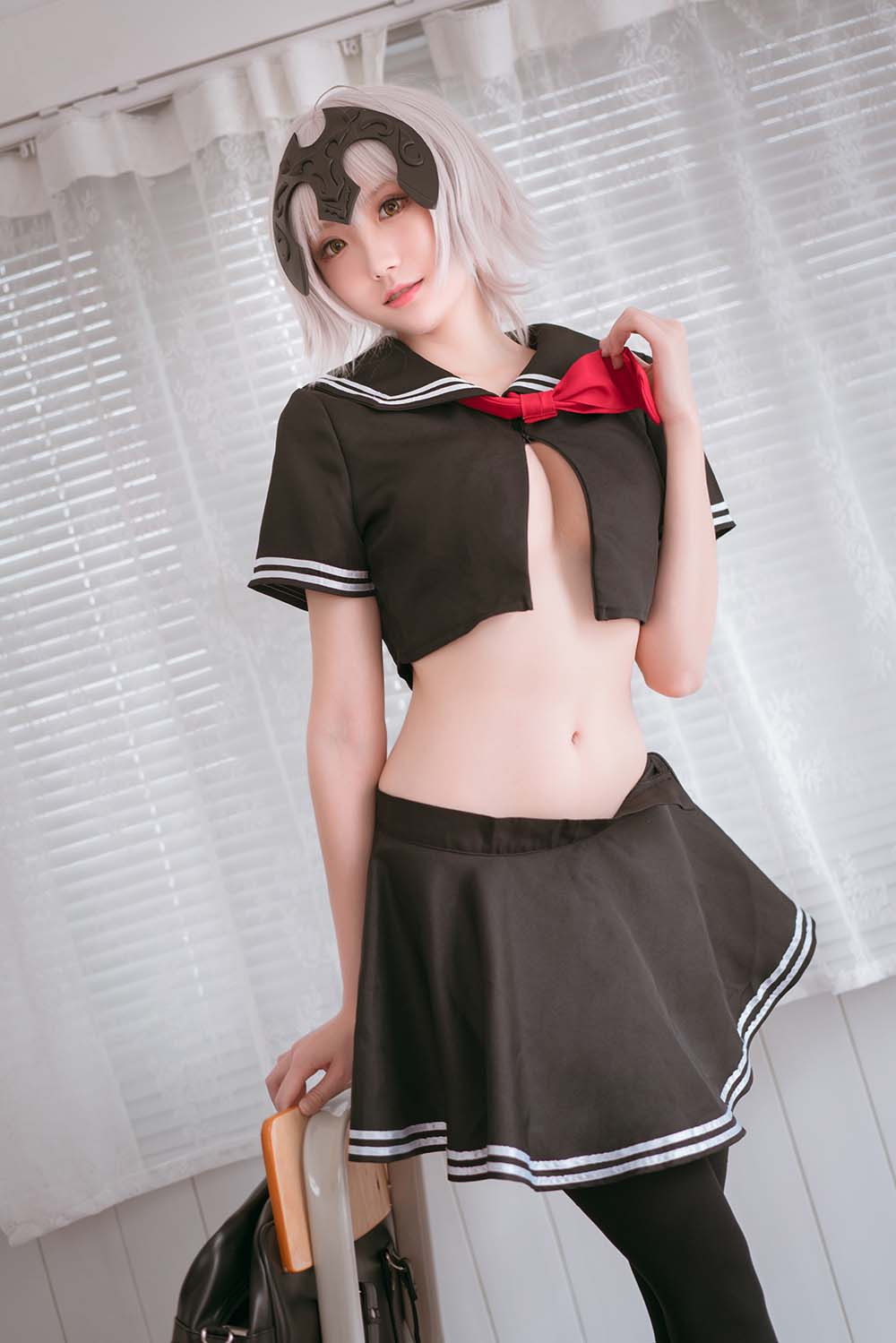 瓜希酱 – 黑贞德 校服 Cosplay-第1张