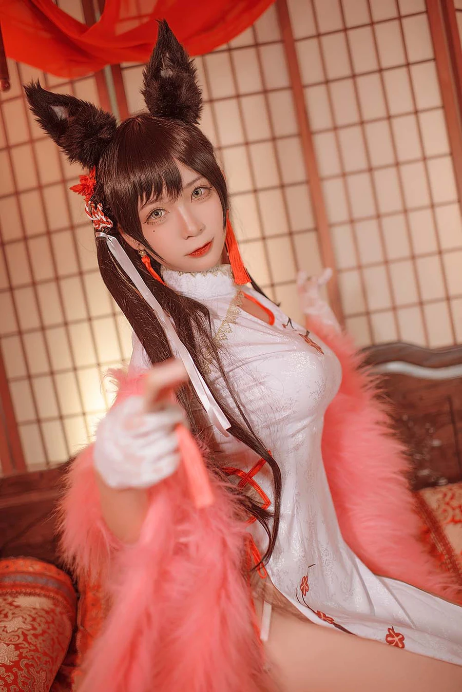 樱落酱w – 爱宕新春旗袍 Cosplay-第2张