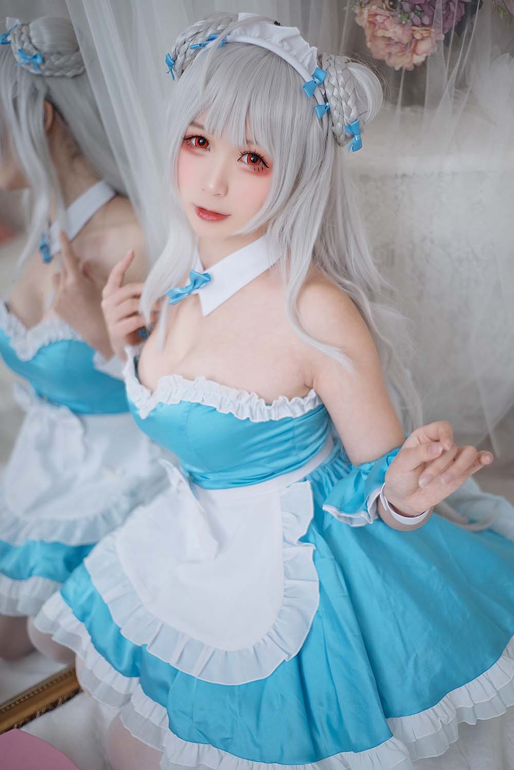 樱落酱w – 小天鹅女仆 Cosplay-第1张