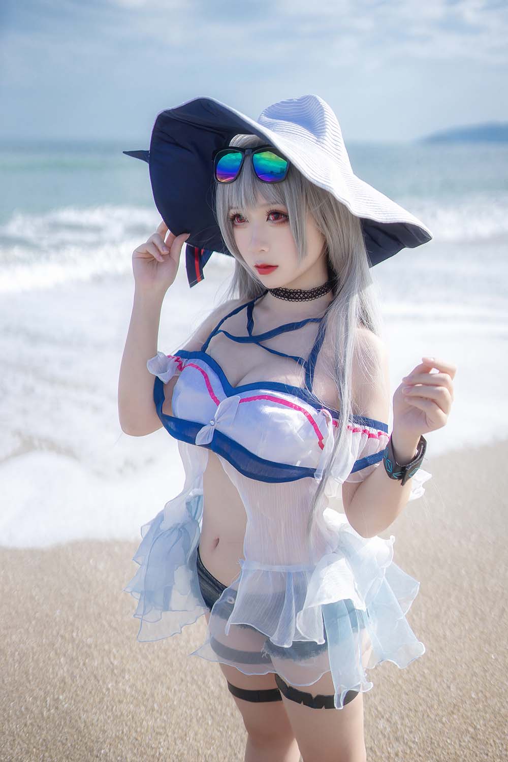 樱落酱w – 斯卡蒂泳装 Cosplay-第1张