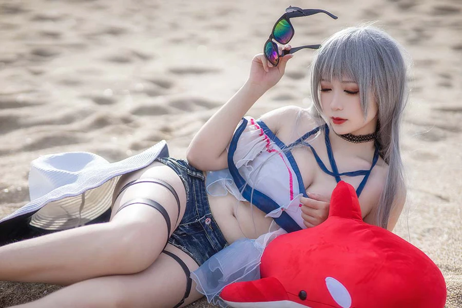 樱落酱w – 斯卡蒂泳装 Cosplay-第2张