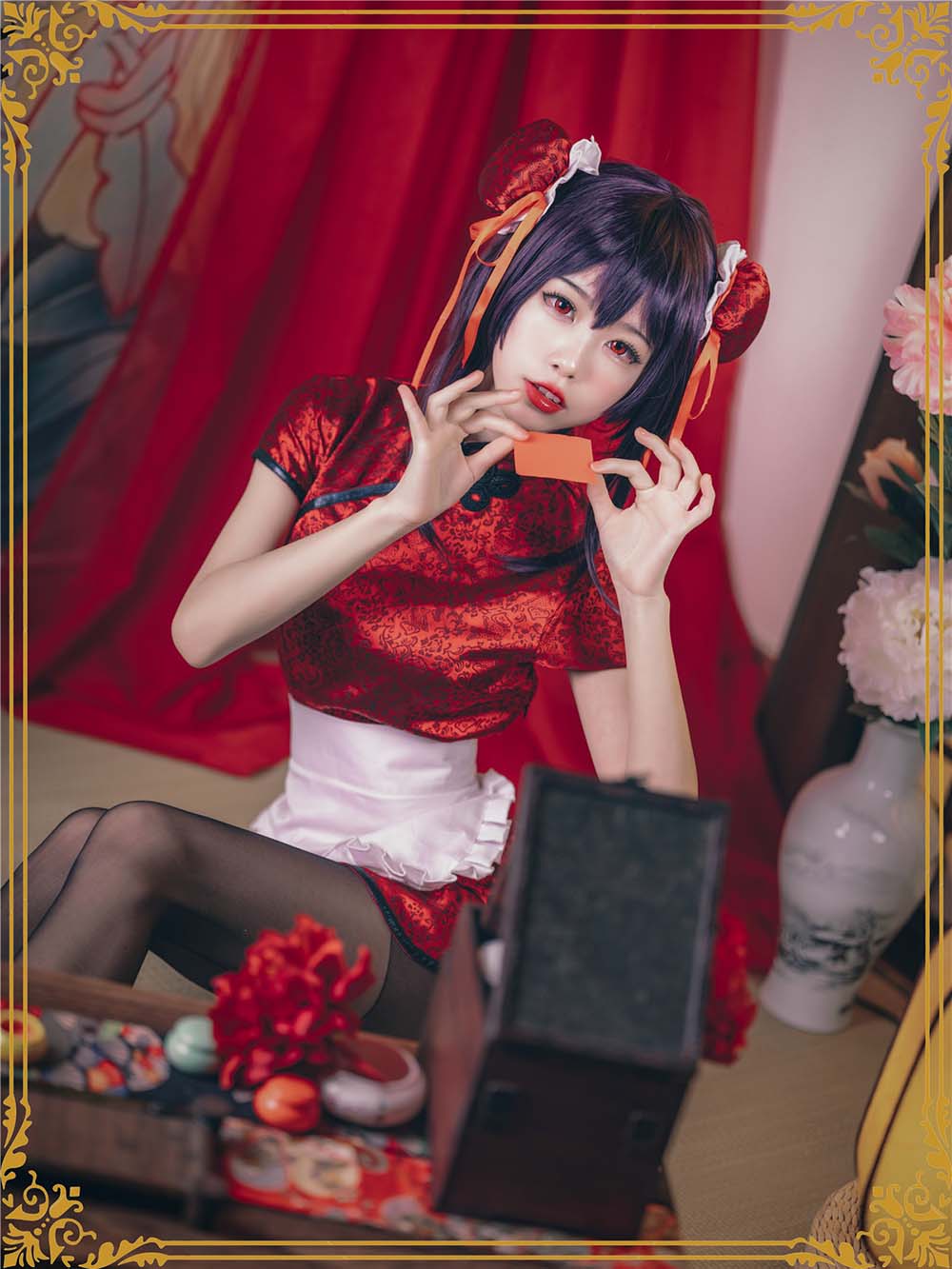 水淼aqua – 霞之丘诗羽 旗袍 Cosplay-第1张