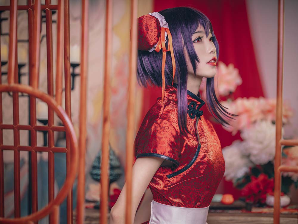 水淼aqua – 霞之丘诗羽 旗袍 Cosplay-第2张