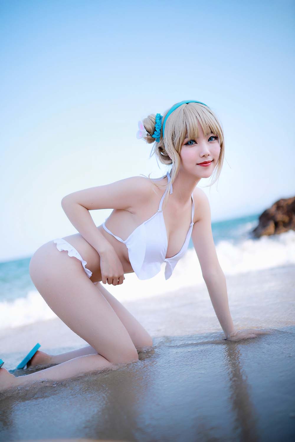 抖娘-利世 – 海边索米 Cosplay-第1张