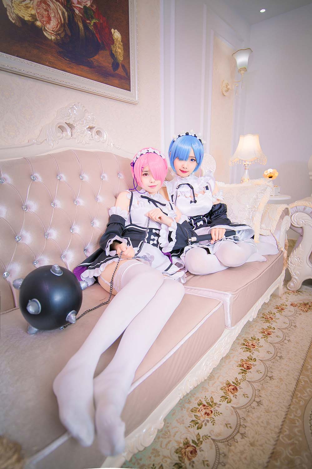 小野妹子w – Ram Rem（拉姆，雷姆） Cosplay-第1张