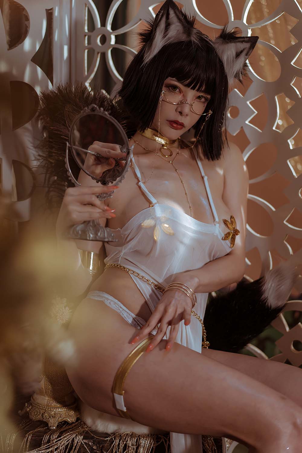 秋和柯基(夏小秋秋秋) – 宫廷狼妖-兽耳娘 Cosplay-第2张