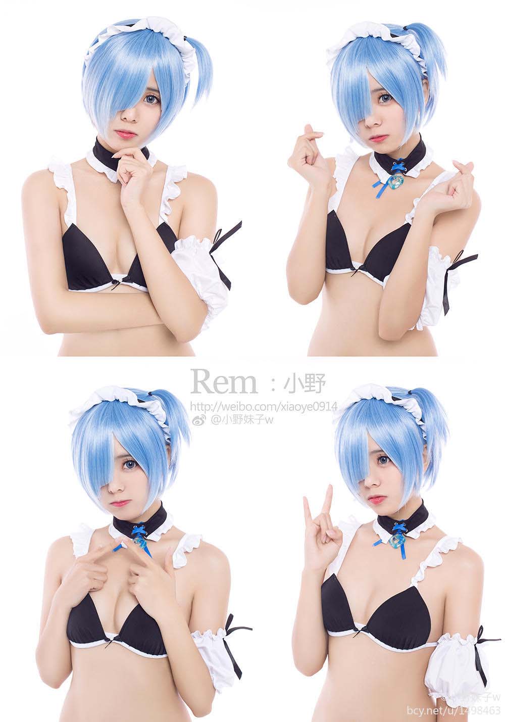 小野妹子w – 蕾姆泳装 Cosplay-第2张