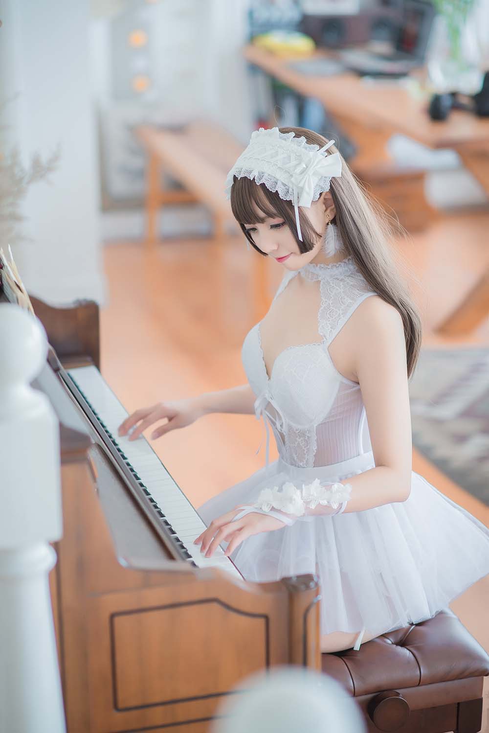 小野妹子w – 白色纱裙 Cosplay-第1张