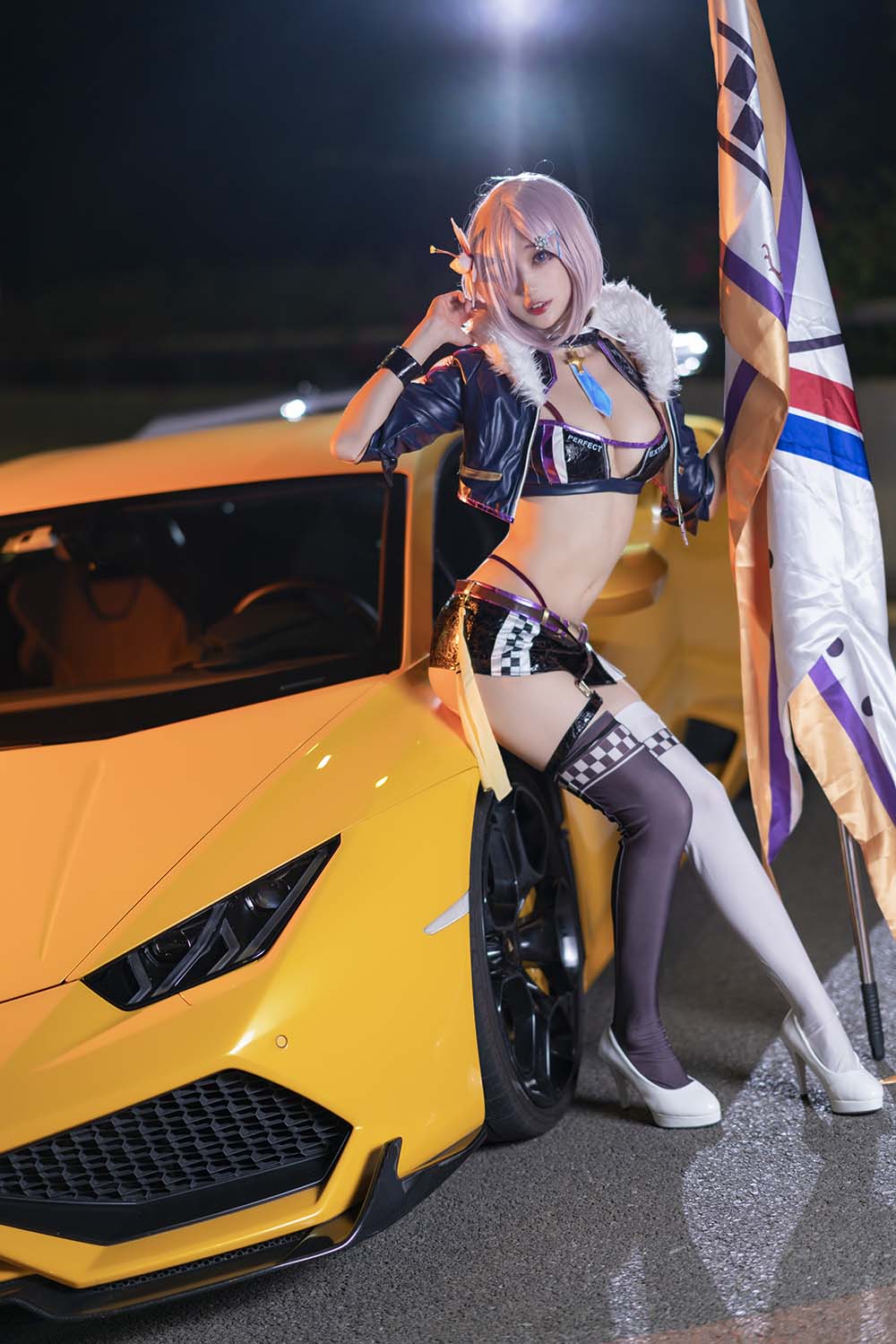 周叽是可爱兔兔 – 玛修赛车 Cosplay-第1张