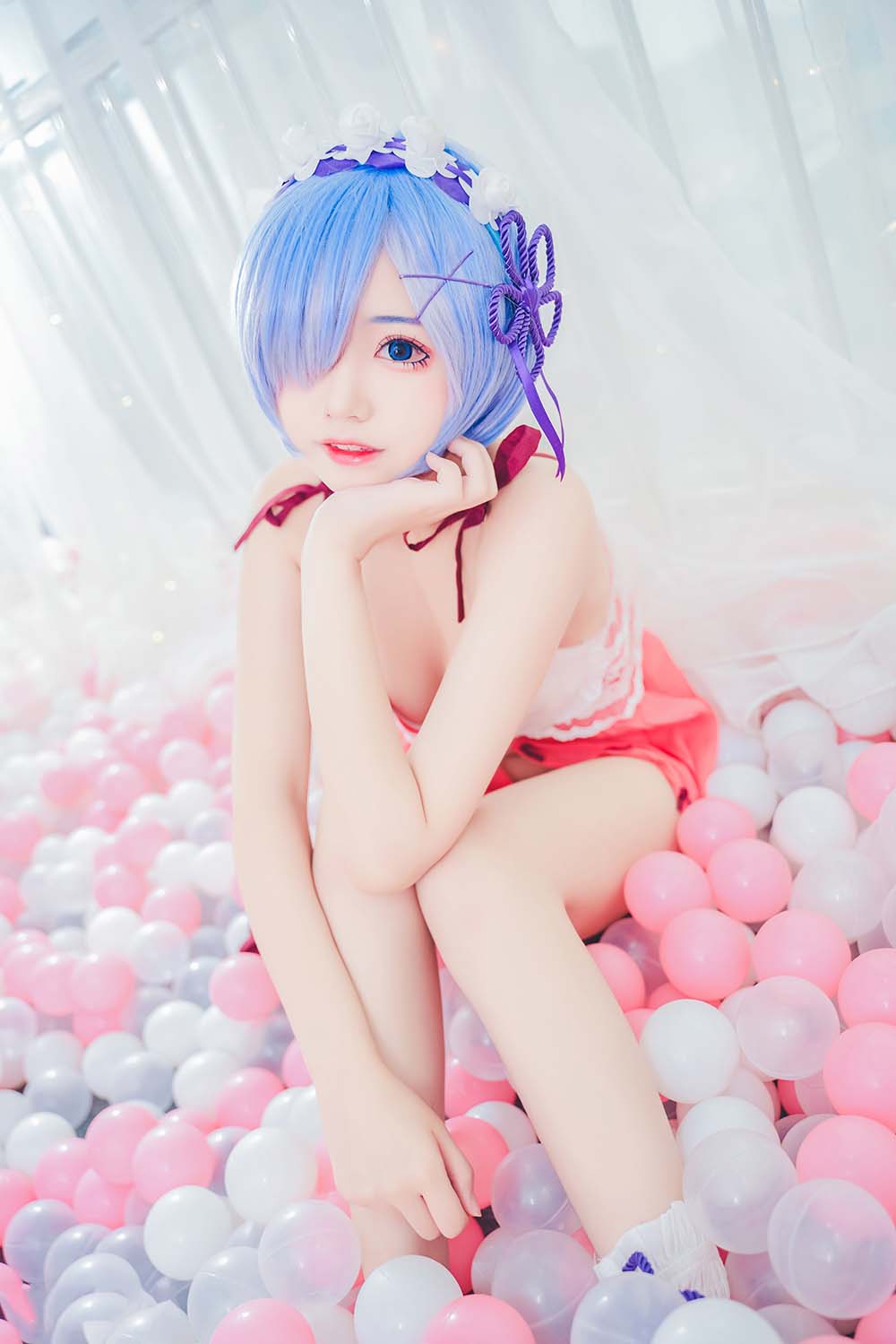 猫君君MaoJun – 粉嫩嫩的雷姆 Cosplay-第1张