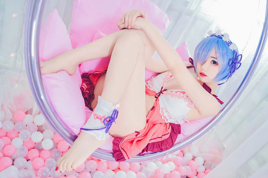 猫君君MaoJun – 粉嫩嫩的雷姆 Cosplay-第2张