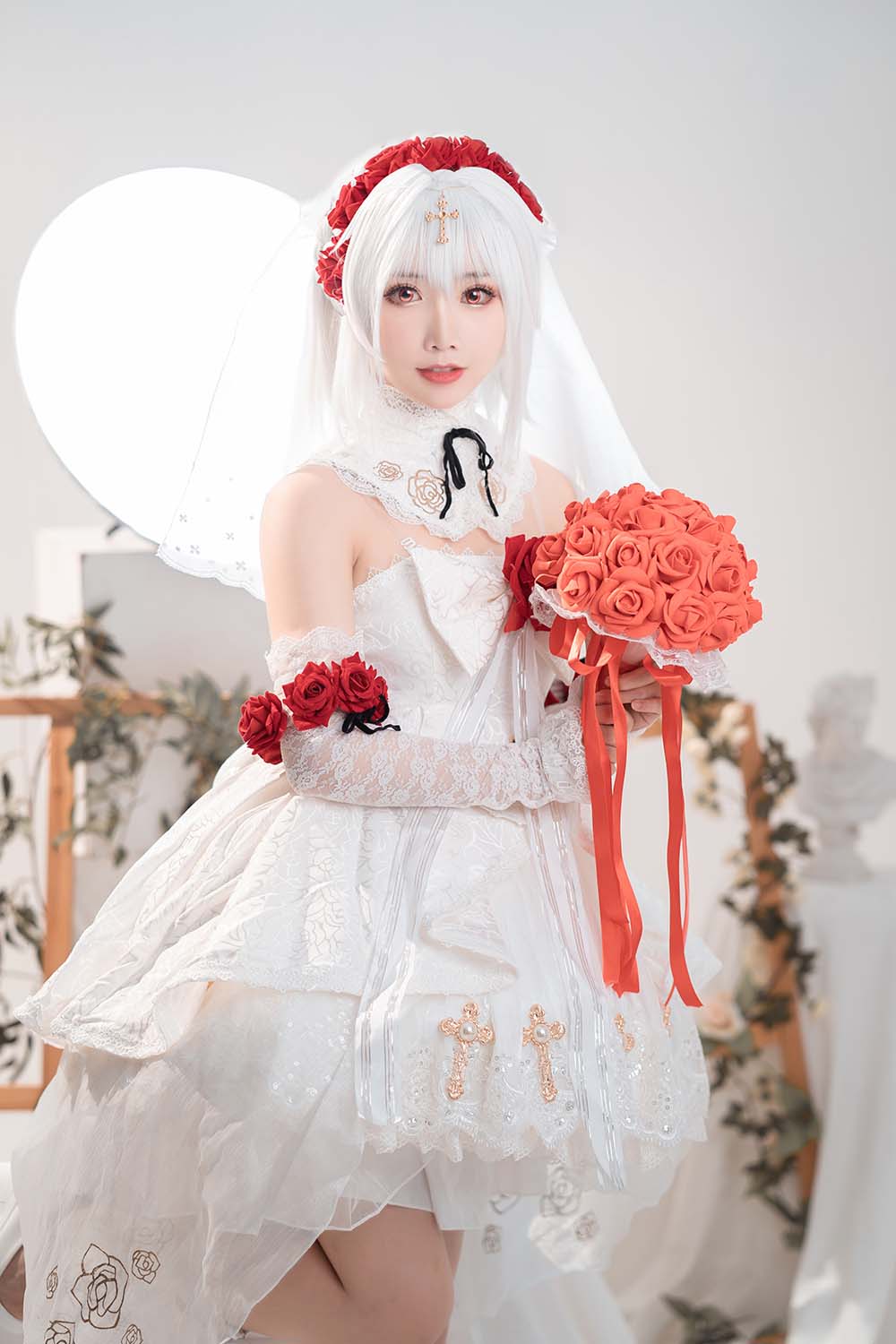 面饼仙儿 – 德丽莎婚纱 Cosplay-第2张