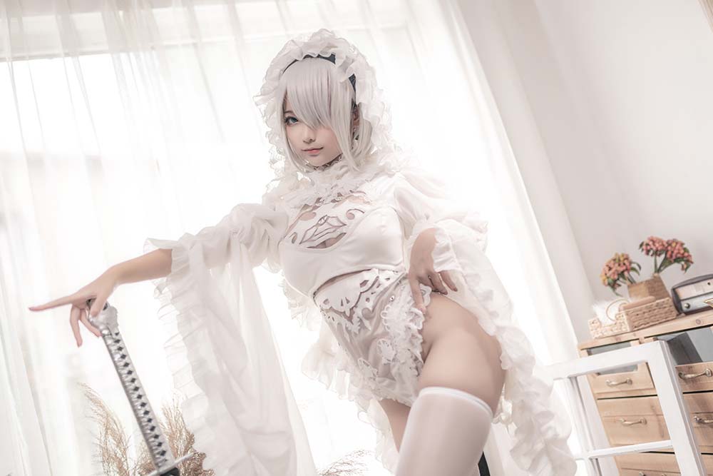 蠢沫沫 – 尼尔纪元 白花嫁 Cosplay-第2张