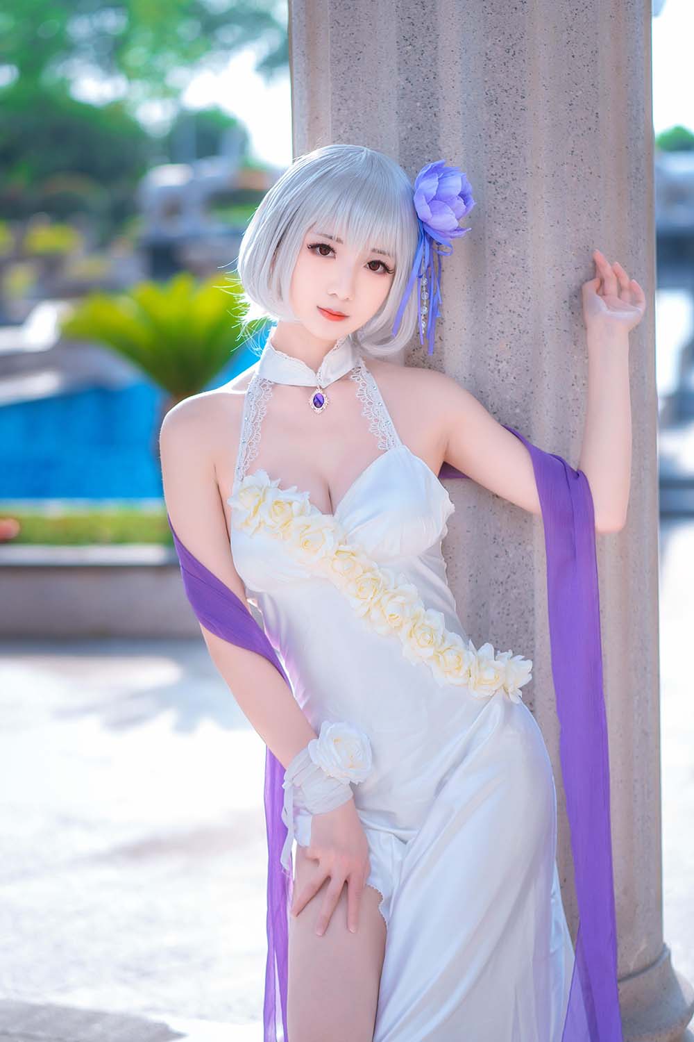 弥音音ww – 天狼星 纯白蔷薇 Cosplay-第1张