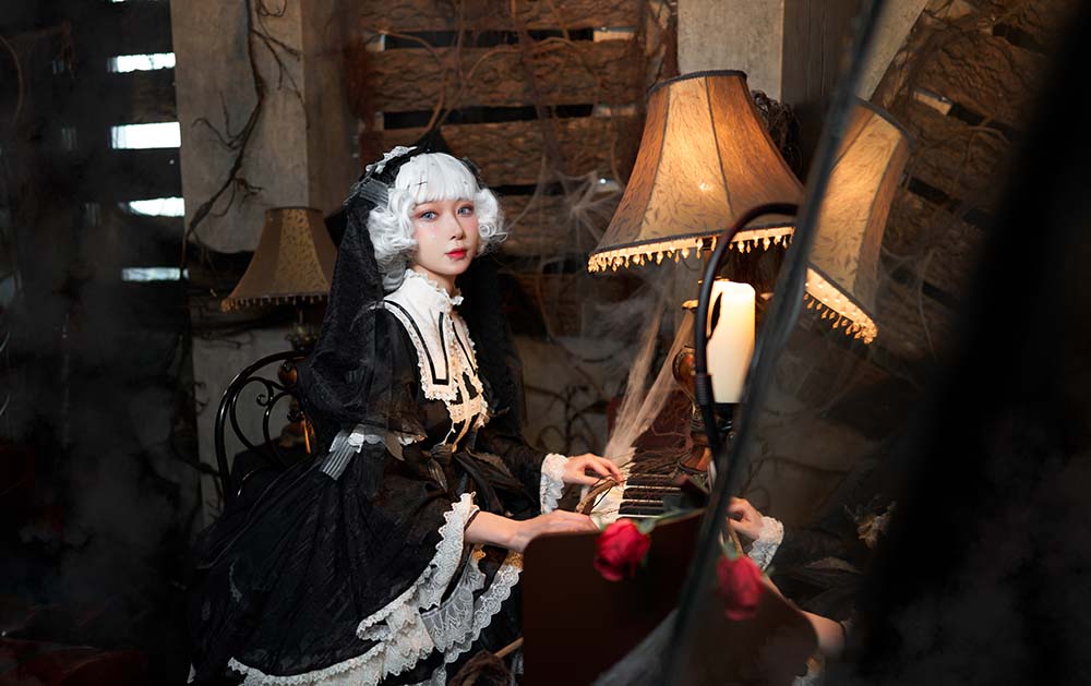 阿包也是兔娘 – 小裙子 夜之钢琴曲 Cosplay-第2张
