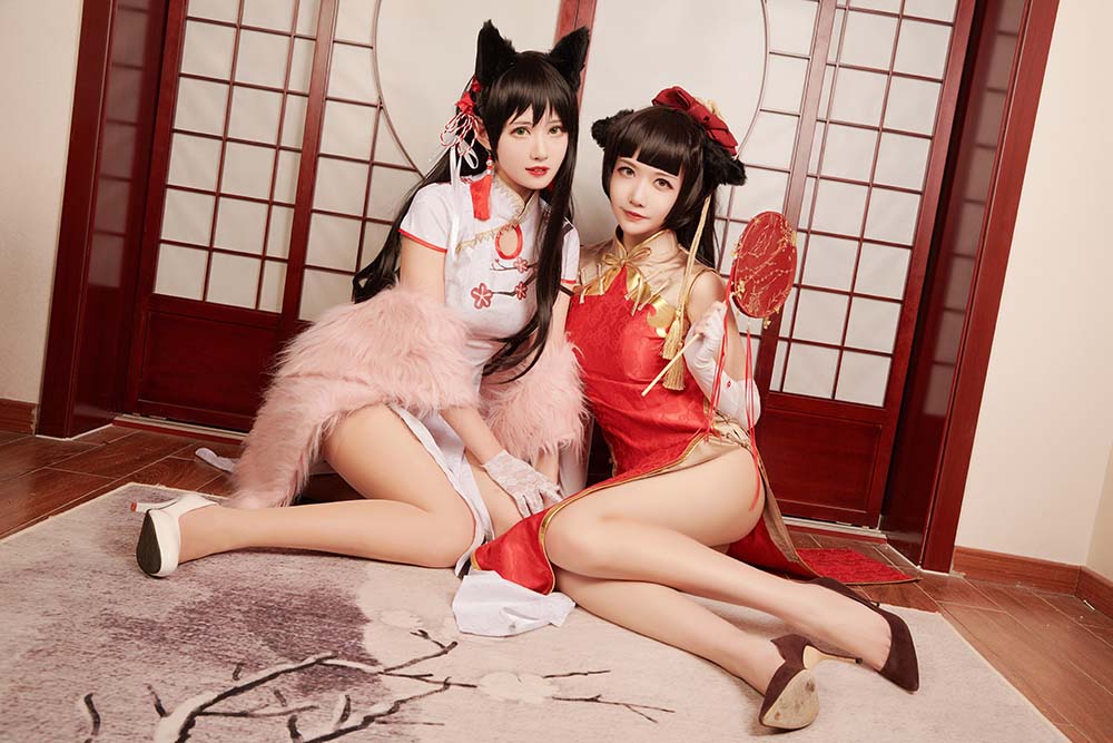源纱希喵喵喵&Meiyi_烛墨 – 犬獒旗袍 Cosplay-第1张