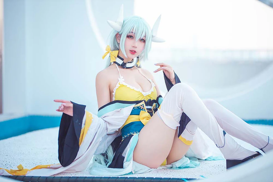 周叽是可爱兔兔 – 清姬 Cosplay-第2张