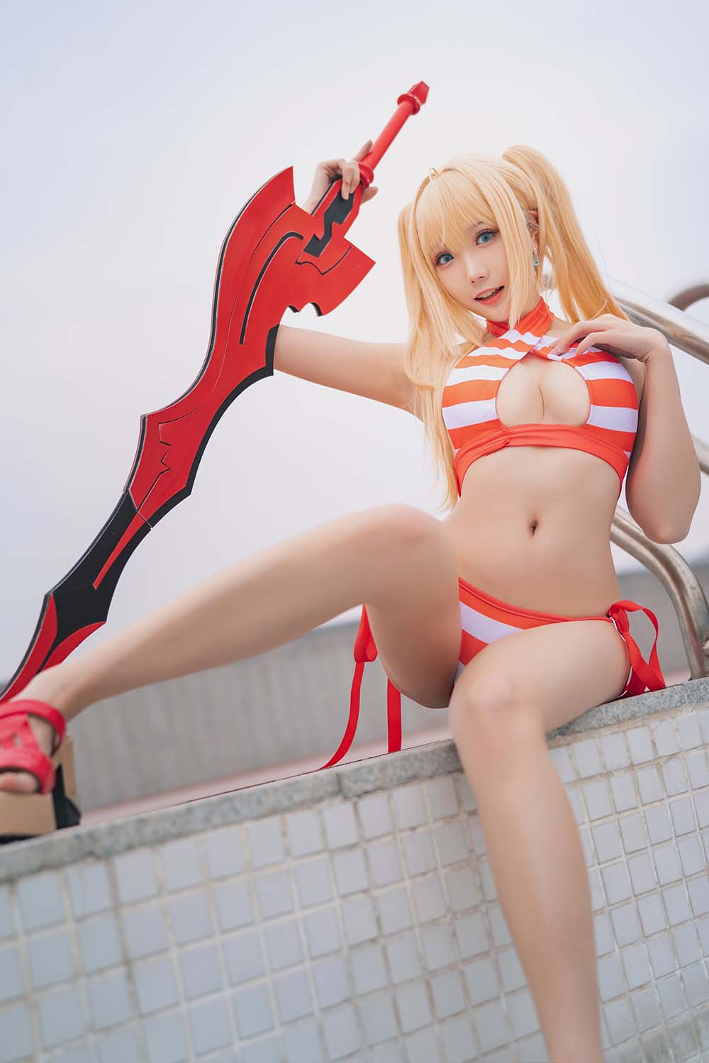 瓜希酱 – 尼禄水着 Cosplay-第1张