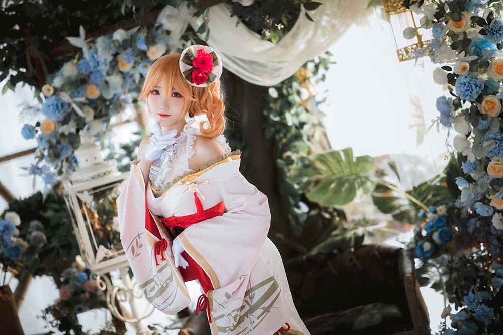 瓜希酱 – 碧蓝航线 黎塞留和服 Cosplay-第2张