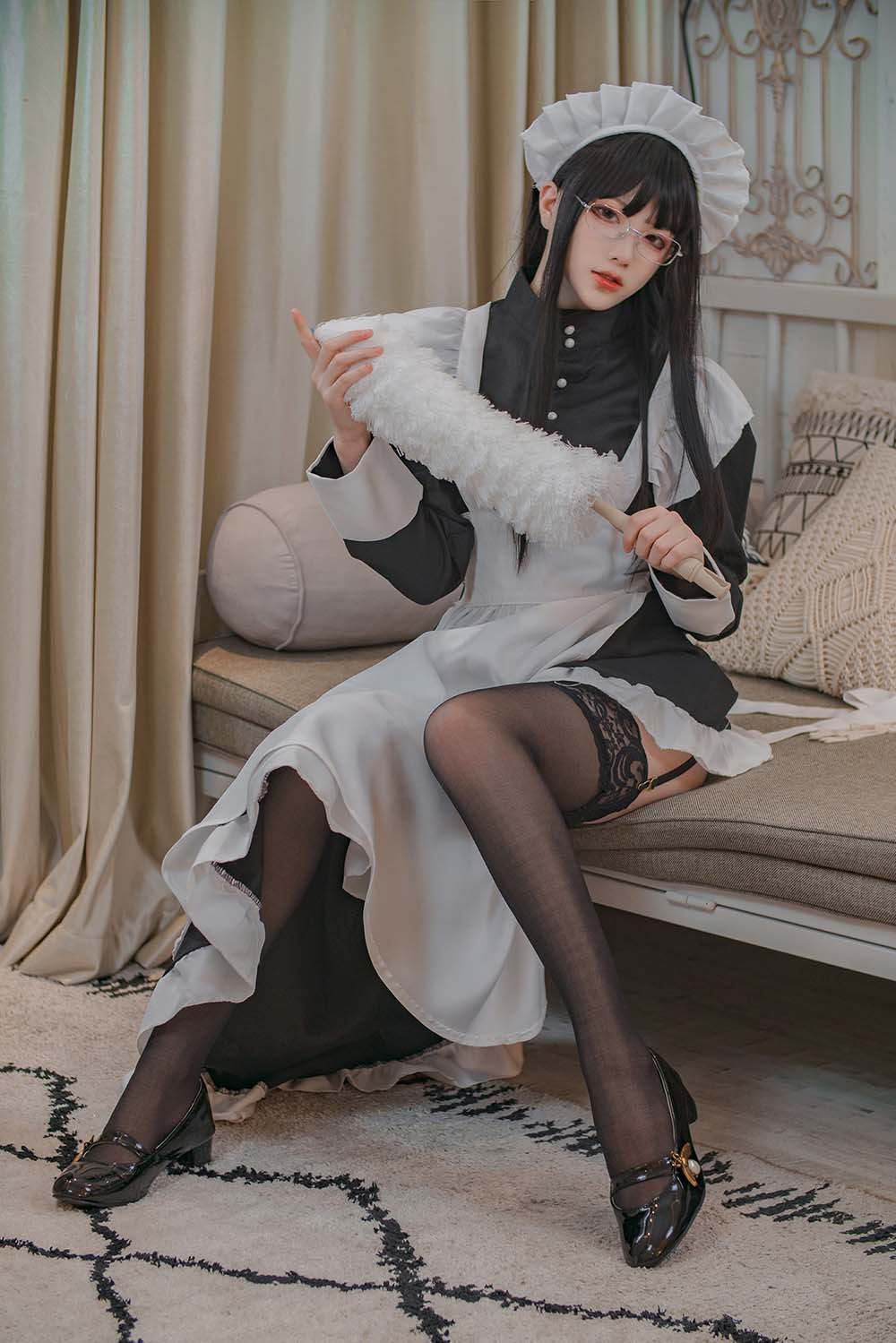 起司块wii – 黑丝女仆 Cosplay-第1张