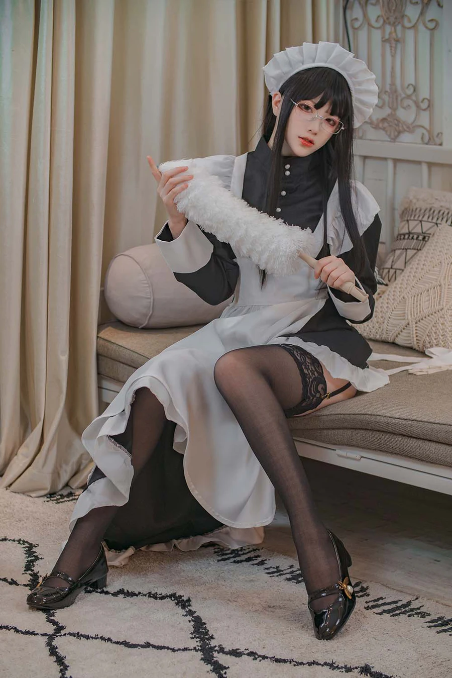 起司块wii – 黑丝女仆 Cosplay-第1张