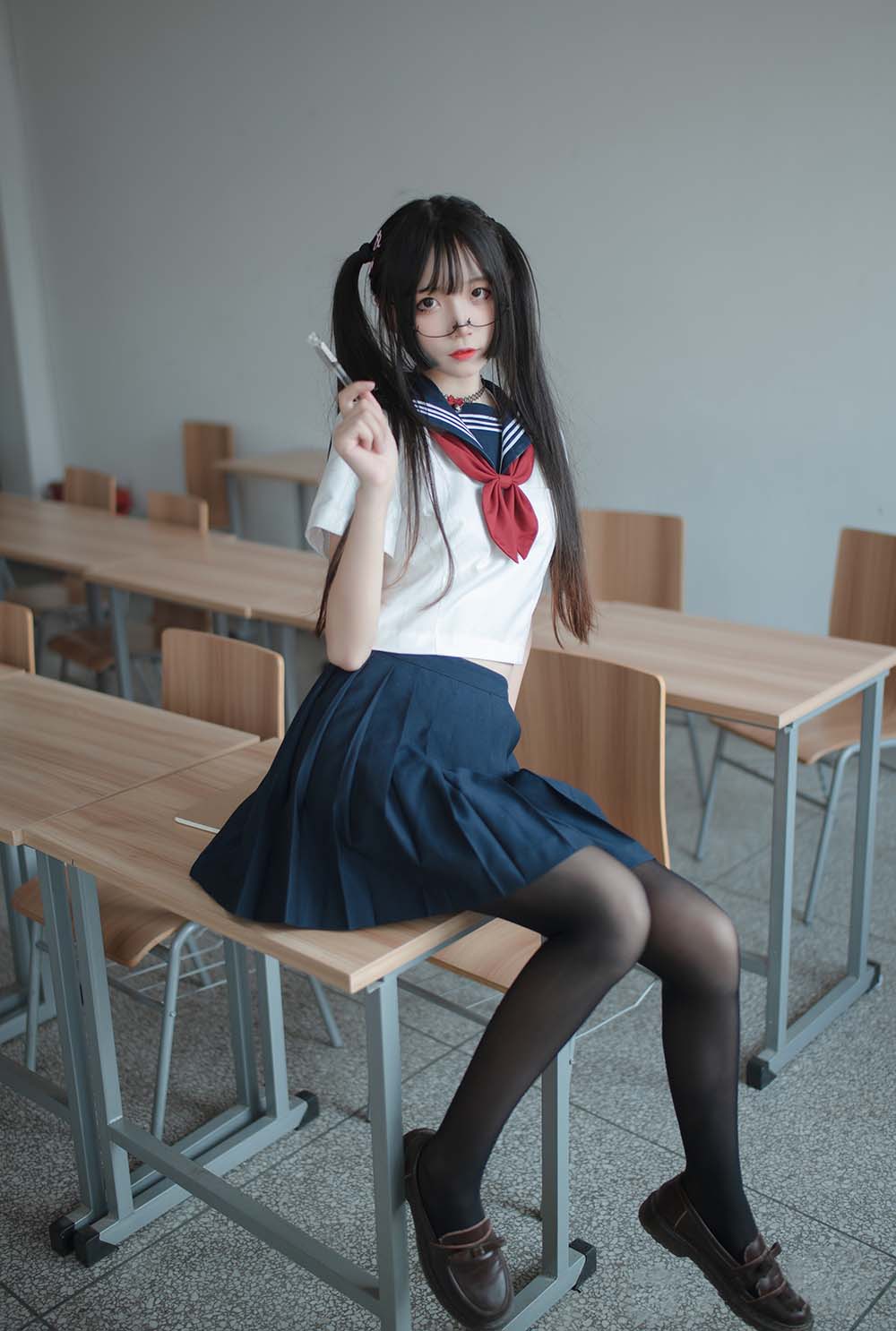 五更百鬼 – 要一起学习吗 Cosplay-第2张