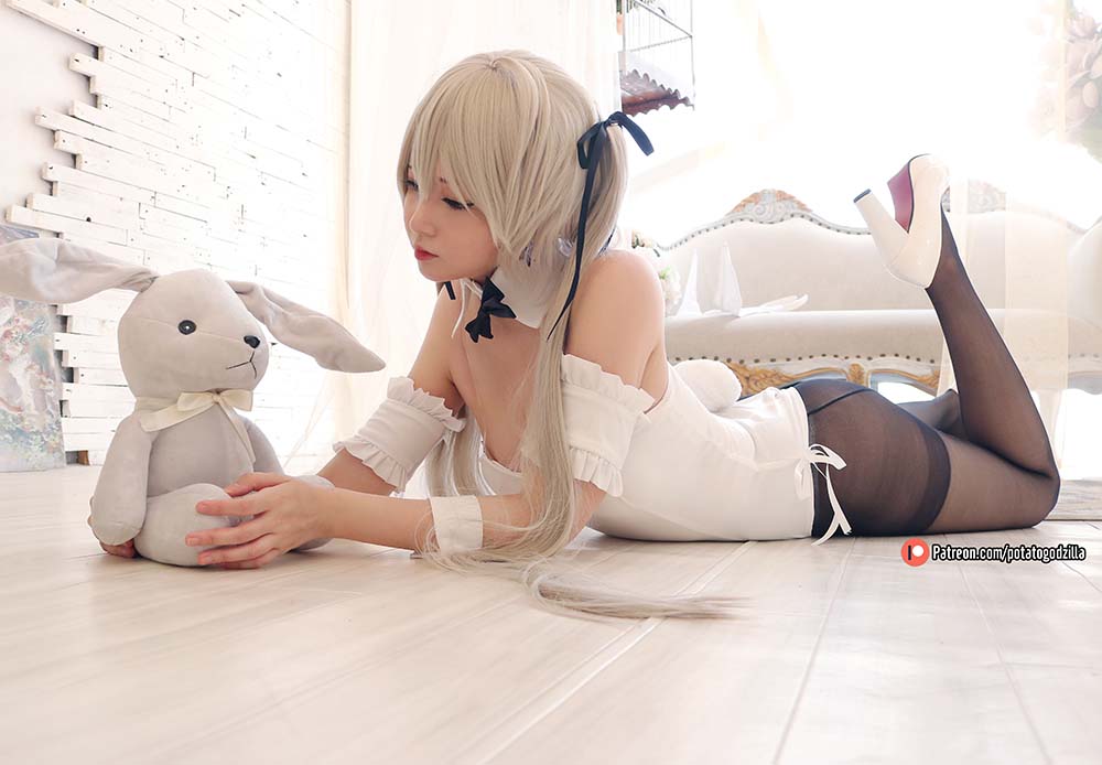 Potato Godzilla – Sora Kasugano Bunny Suit Cosplay-第1张