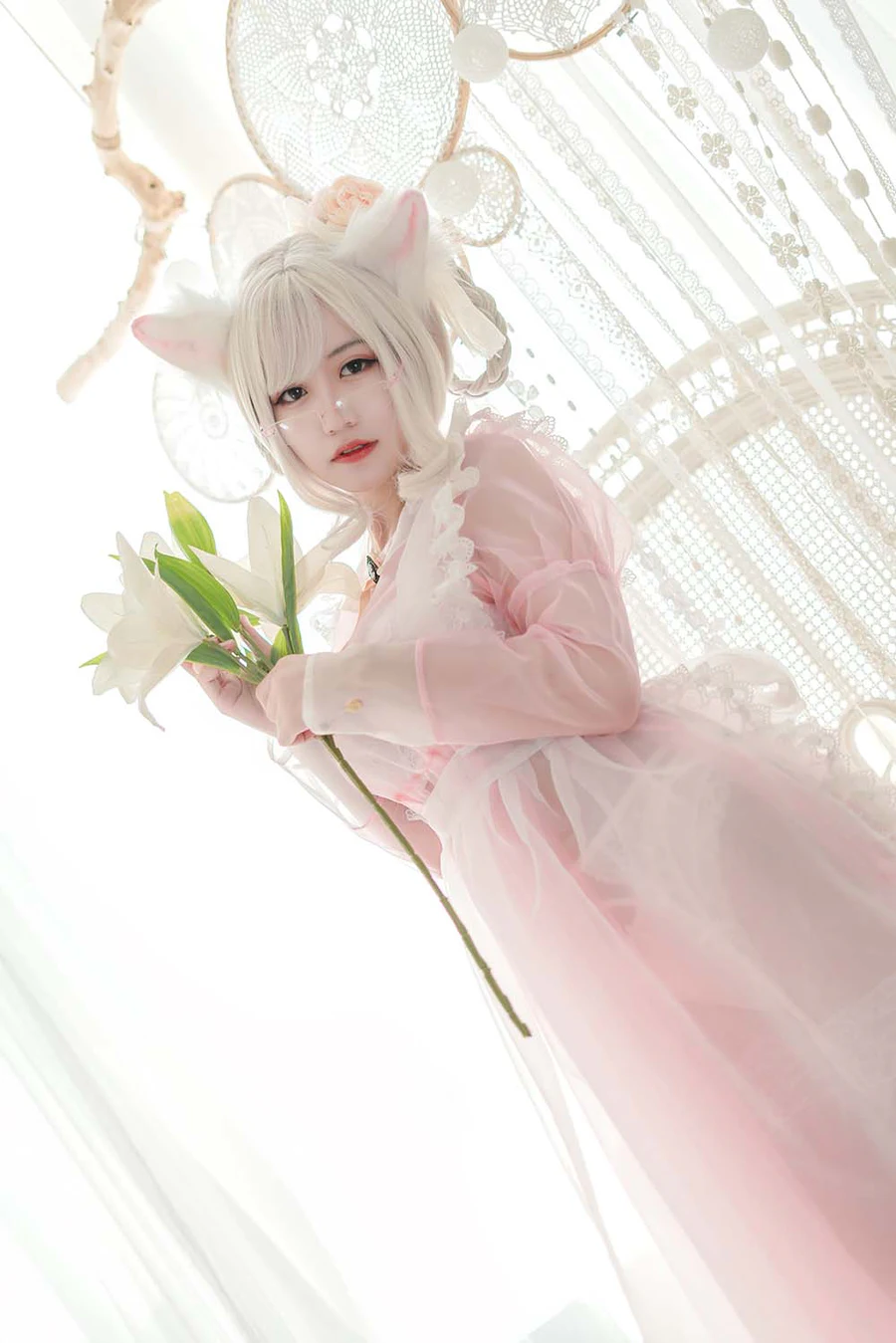 小仓千代w – 透明粉色女仆 Cosplay-第1张