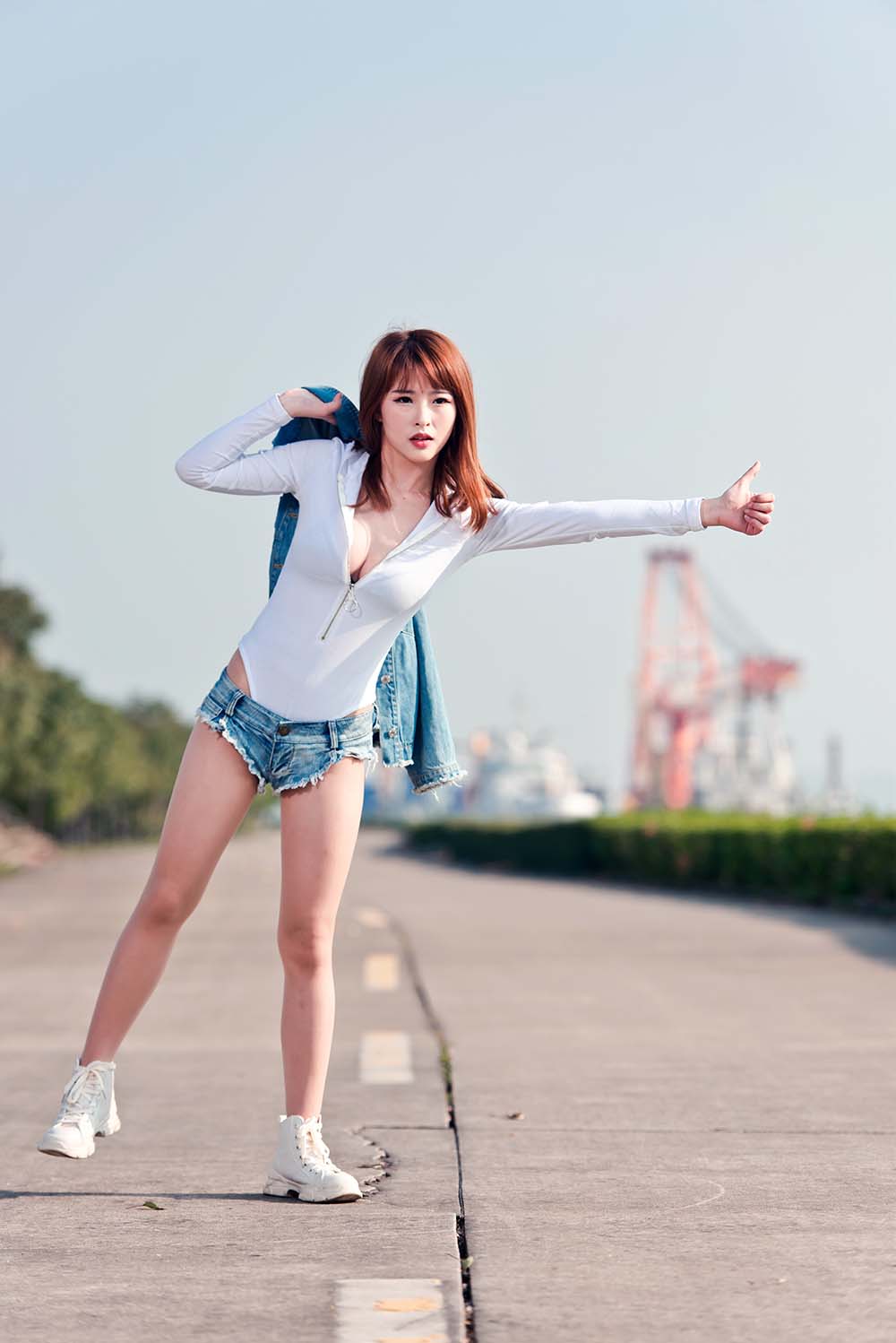 清水由乃 – 御风街拍 轻水海鸥岛RS牛仔街拍 Cosplay-第3张