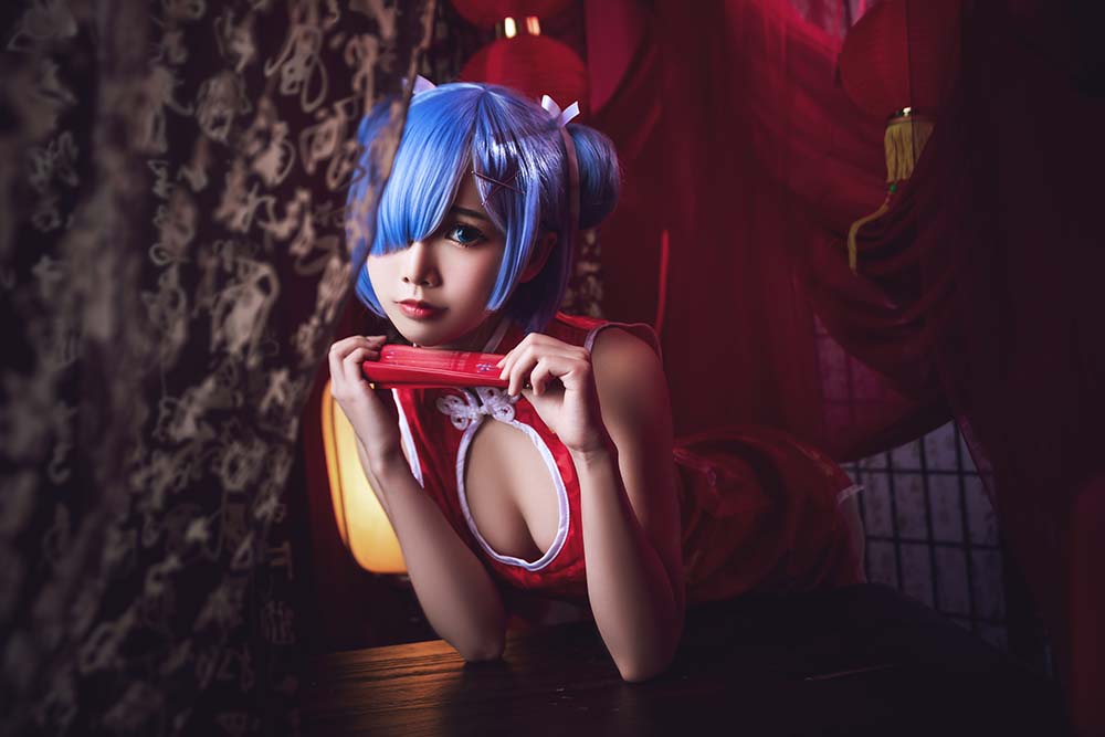 面饼仙儿 – 雷姆旗袍 Cosplay-第2张