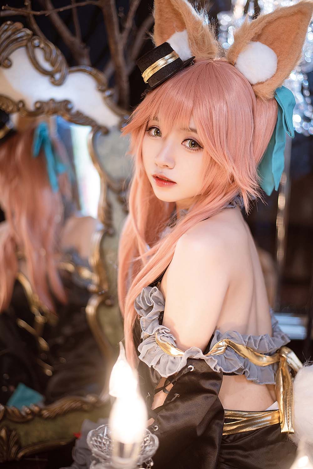 大大卷卷小卷 – 玉藻前 漆黑の魔术服 Cosplay-第1张
