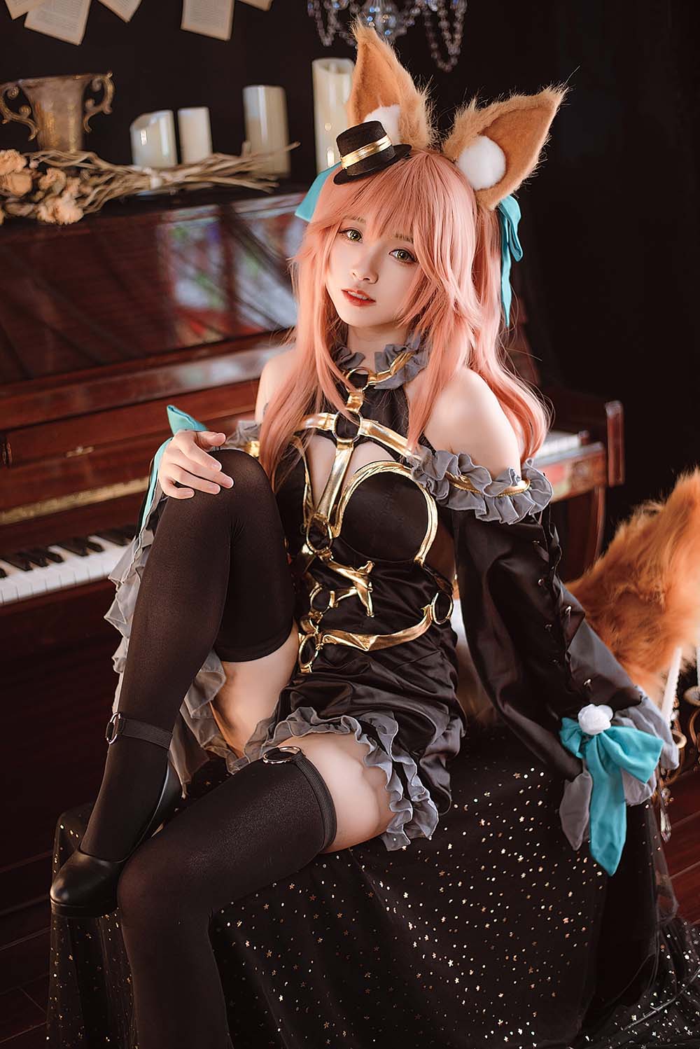 大大卷卷小卷 – 玉藻前 漆黑の魔术服 Cosplay-第2张